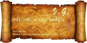 Vörös Gáspár névjegykártya