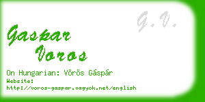 gaspar voros business card