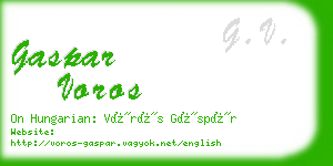 gaspar voros business card